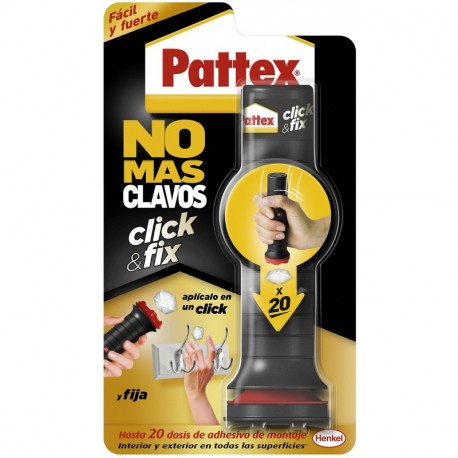 Pattex No Más Clavos Click&Fix, Adhesivo de Montaje Fuerte, Rápido, Fácil y Limpio,1x30g
