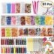 KUUQA 61 Pcs Slime Kit, incluyendo Fishbowl Beads, papel azúcar, rejilla, Googly Eyes, Shell, rebanadas, confeti, bolas espum