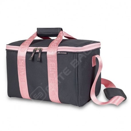 Botiquín de primeros auxilios MULTYS | Elite Bags | Color: gris y rosa | Maletín multiusos | 34 x 21 x 20 cm