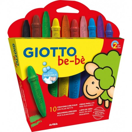 Giotto be-bè 479200 - Estuche de 10 maxi ceras para los más pequeños