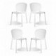 Meubletmoi  – Juego de 4 sillas Blancas apilables – diseño contemporáneo – Resistentes y Ligeros – Bily Color Blanco