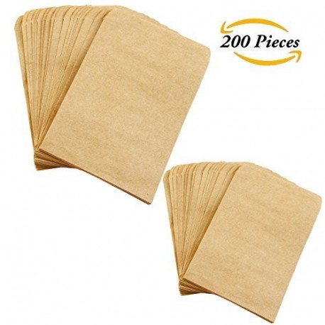 Aneco Graines de 200 pièces enveloppes kraft Graines de sacs en papier Mini paquets de pièce de monnaie enveloppes pour la ma