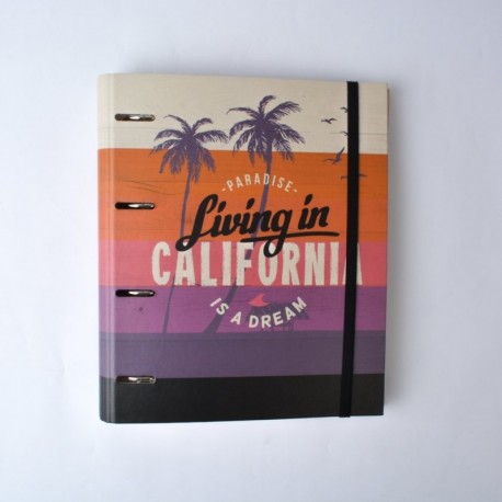 Grupo Erik Editores California - Carpeta con 4 anillas troquelada, 32 x 27.5 cm