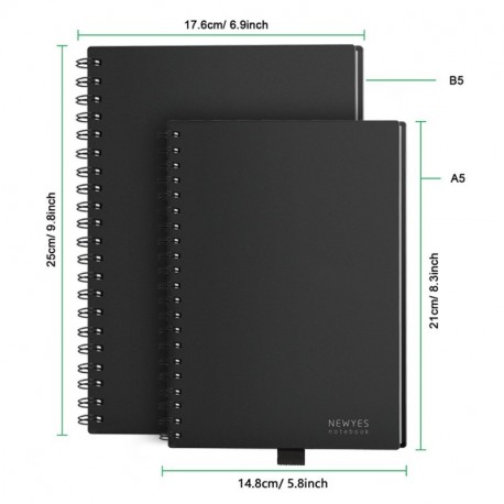 Reutilizable Erasable Everlast Cuaderno Inteligente Cuaderno Digital A5 Tamaño 100 Páginas de Almacenamiento APP Apto para Es
