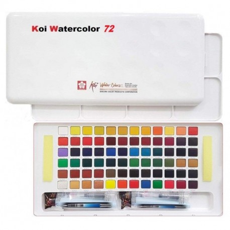 Caja de dibujo con acuarelas de bolsillo, 72 colores variados, acrílico, multicolor, de la marca Sakura Koi
