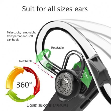 OUGE Auricular Bluetooth, Auricular Manos Libres Bluetooth Oreja del Auricular Bluetooth Telefono inalámbrico para del Negoci