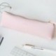 Fyore - Estuche de piel con cremallera metálica para bolígrafo, brocha de maquillaje, color rosa 20*5*4.4cm