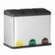 Relaxdays Cubo de Basura Reciclaje 54 L con 3 Compartimentos, Acero Inoxidable, Plateado, 56 x 60 x 32 cm