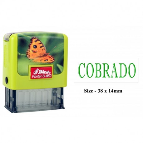 COBRADO Self Inking Rubber Stamp personalizado Shiny S-852 School Stamp