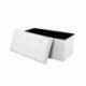Baúl Puff Taburete para almacenaje 76 x 38 x 38 cm Plegable Carga máxima de 300 kg Caja de almacenaje para almacenaje plegab