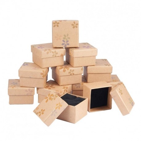BENECREAT - Paquete de 12 Paquetes de Caja de Regalo con Espuma e Inserto de Terciopelo Pequeno Regalo rigido Caja de joyeria