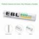 EBL Pila AAAA Recargable de 400mAh Baterías AAAA Ni-MH 1.2V para Cámaras Digitales, Juguetes, Lápiz de Táctil, Controles remo