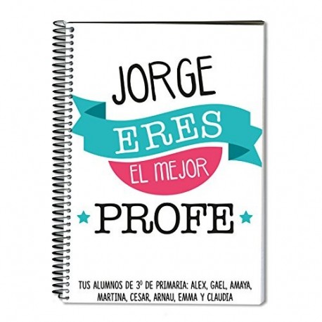 Regalo para profesores personalizable: cuaderno personalizado con su nombre Mejor profe 