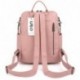 UTO Mujer Mochila Bolso 3 Formas PU Cuero Lavado Señoritas Bolsa de Hombro Rosa