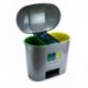 Bittamina Cubo de Basura 50 litros con 3 Compartimentos para Reciclaje Color Gris.