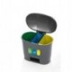 Bittamina Cubo de Basura 50 litros con 3 Compartimentos para Reciclaje Color Gris.
