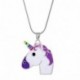 DRESHOW Unicorn Gifts for Girls 4 Pack - Unicornio Mochila con cordón/Maquillaje Bolsa/Collar Aleación Cadena/Lazos para el c