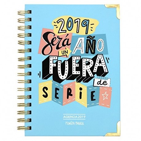 Pedrita Parker - Agenda semanal 2019 con mensaje Un año fuera de serie, A5, color azul