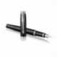 Parker IM - Set de 2 piezas con pluma estilográfica y bolígrafo roller, color negro con adornos cromados