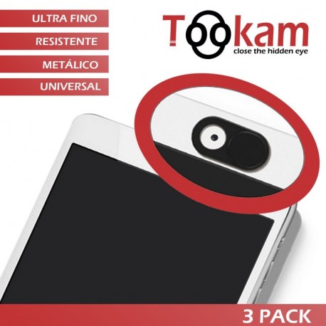 TooKam Tapa Webcam Cover Universal para Portátiles, Tablets y Móviles - Ultra-fina - Pack 3 Unidades - Nuevo Diseño 2018 