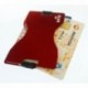 Tarjetero RFID Metálico de Aluminio B2action. Resistente y Cómodo. Bloqueo 100% de RFID para Varias Tarjetas. Color Rojo.