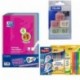 Oxford 400072719 - Pack de 5 Cuadernos + Milan BMM9222 - Pack de 5 gomas + BIC 942147 - Estuche con 10 bolígrafos, 5 marcador