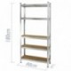 PrimeMatik - Estanteria metálica galvanizada para almacenar de 5 baldas de Madera 90x30x180 cm
