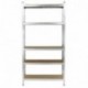 PrimeMatik - Estanteria metálica galvanizada para almacenar de 5 baldas de Madera 90x30x180 cm