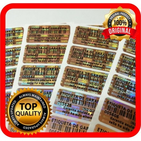 250 Pcs Holograma grama sello de garantía etiquetas de la seguridad Pegatina de Seguridad 32 x 15 mm Spanish Texto