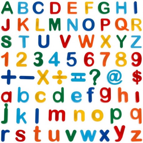 Anpro 90pcs Letras y números magnéticos imanes Letras Pizarras mágicas y Juguetes magnéticos para Niños