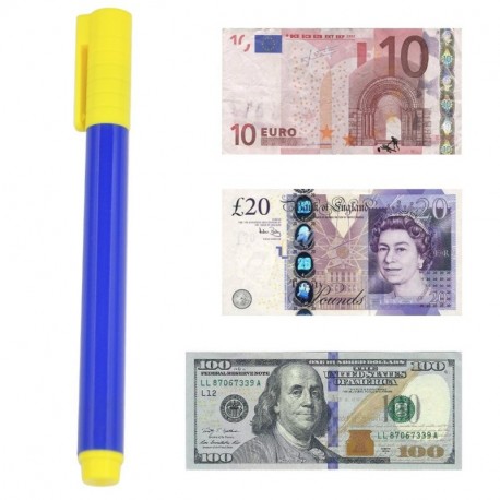 Accessotech - Bolígrafo de comprobación de dinero, bolígrafo con detector de billetes falsos