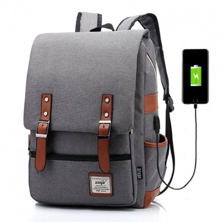 Junlion Mochila Portátil para Negocios Unisex Mochila Escolar para Estudiantes Universitarios Mochila de Viaje Mochila con Pu