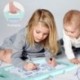 HOMFA Caballete para niños, 2 en 1 Pintar Pizarra Rotación de 360 grados Pizarra Magnética Colorido con Bandeja De Almacenami