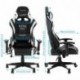 Lonlier Silla Ergonómica de Oficina con Reposacabezas Apoyabrazos Ajustable, Cuero Sintético PU, Silla Gaming para PC PS4