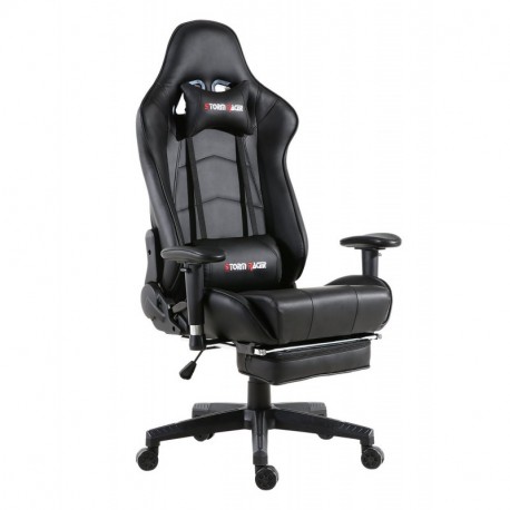 Storm Racer ergonómico Gaming Chair Silla de Respaldo Alto Silla de Oficina con reposapiés Ajuste reposacabezas y Apoyo Lumba