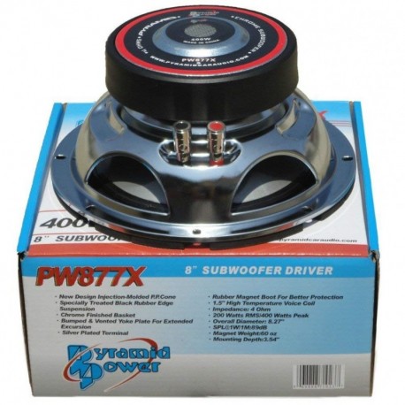 ESTUPENDO SUBWOOFER SUB PW877X PYRAMID PW877 X 8" 20,00 CM 200 MM DE 200 RM Y 400 VATIOS MAX INDIVIDUAL BOBINA DE 4 OHM AVEC 