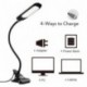 Recbot Lámpara Escritorio LED Lámpara con Pinza 2000 mAh Batería de Litio Recargable con USB Color Regulable Desde 3000K hast