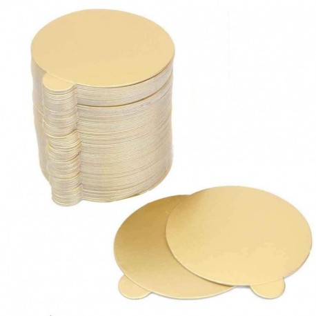 Witchs Magic House 100Pcs / Set Round Mousse Cake Boards Oro Papel Cupcake Dessert Displays Bandeja de pastel de bodas de cu