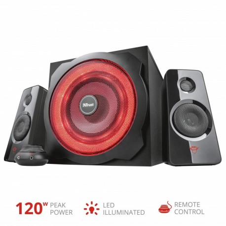Trust Gaming GXT 4628 Thunder - Set de Altavoces 2.1 con subwoofer Iluminado, Color Negro