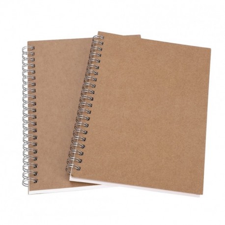 Agenda Journalier Scolaire Poche A5 Cahier Spirale Relié 96 Pages Papier Kraft Carnet Secret de Notes Horaire Journal Bullet 