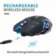  TENMOS T85 Raton Inalambrico Gaming,2.4G USB LED Recargable Ratón Inalámbrico silencioso óptico, Sleep Automático, Mango Erg