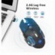  TENMOS T85 Raton Inalambrico Gaming,2.4G USB LED Recargable Ratón Inalámbrico silencioso óptico, Sleep Automático, Mango Erg