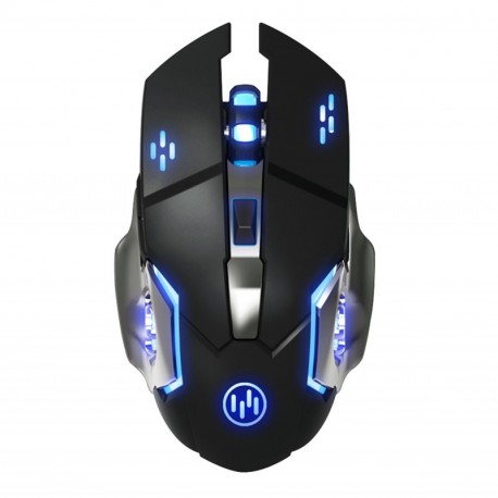  TENMOS T85 Raton Inalambrico Gaming,2.4G USB LED Recargable Ratón Inalámbrico silencioso óptico, Sleep Automático, Mango Erg