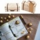 Faylapa 50 Sets maleta temática de viaje cajas de dulces Vintage bolsa de regalo de papel Kraft para fiesta temática de viaje