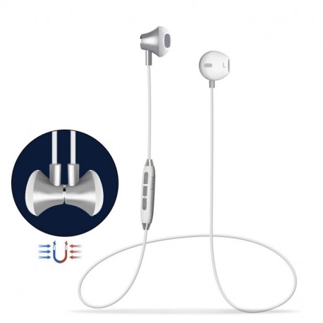 Auricular Manos Libres Bluetooth V4.1 Grandbeing Magnético Auriculares Deportivos con Cancelación de Ruido avanzado y Sweatpr