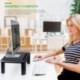 SIMBR Soporte para Monitor y Ordenador Portátil Elevador de Pantalla con 4 Elevaciones Ajustables, 28×40cm