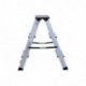 HOMCOM Escalera de Tijera Aluminio Plegable Escalera Doméstica de Mano Ambos Lados 3 Peldaños Carga 150kg