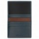 Tarjetero plegable de Atara: cuero auténtico, 4 bolsillos + 1 bolsillo con ventana y con tecnología antirrobo RFID, Azul