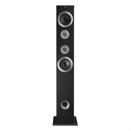 Energy Sistem Tower 5 AT - Sistema de sonido Bluetooth 60 W, Touch panel, USB/SD y FM , color negro y plata