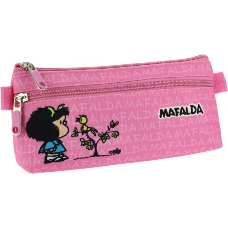 Grafoplás 37540749－Estuche portatodo con bolsillo en el frente diseño Mafalda Pajarito